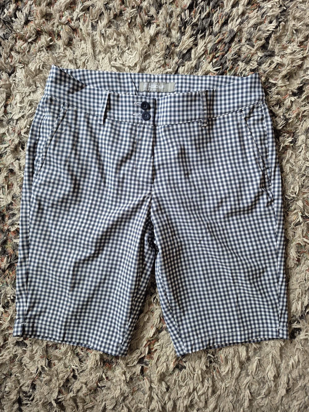 Sketchers Golf Gingham Stretch Cotton Women's Shorts - Navy/White